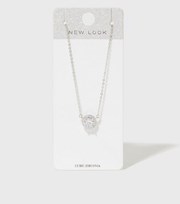 New Look Clear Cubic Zirconia Round Pendant Necklace